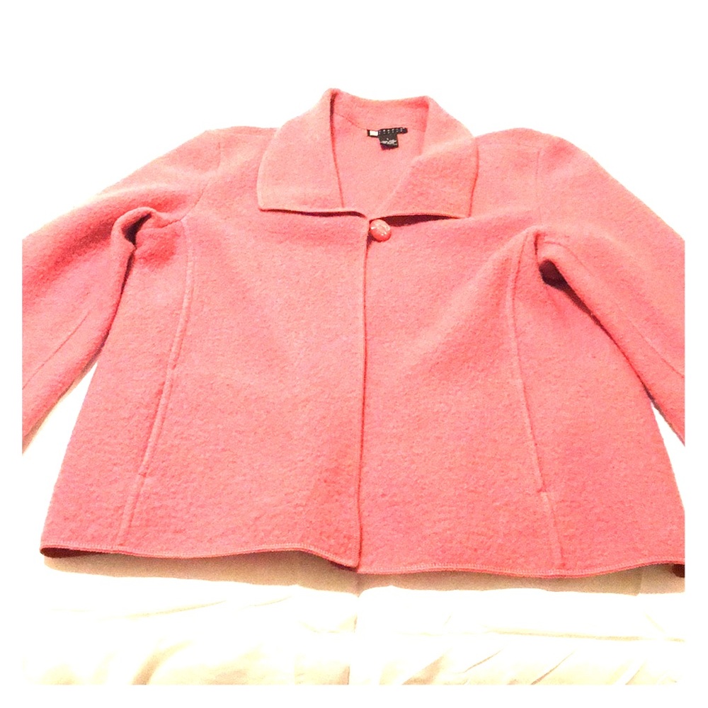 Pink Wool one button sweater